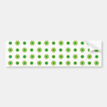 Eco Floral Green Pattern Bumper Stickers