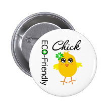 Eco-Friendly Chick Pinback Button