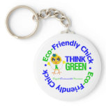 Eco-Friendly Chick Think Green keychains