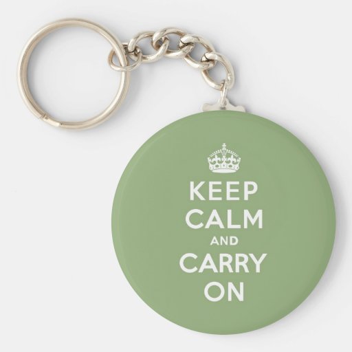Eco Green Keep Calm and Carry On Keychains