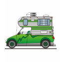 Eco Pick Up Camper Green t-shirts