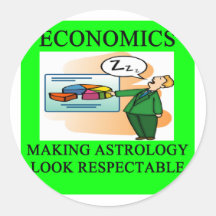 economics astrology jjoke round sticker