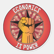 Economics Is Power Round Stickers