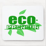 Ecopreneur With Leaves, Branch And Dot Hyphen mousepads