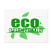 Ecopreneur With Leaves, Branch And Dot Hyphen Postcards