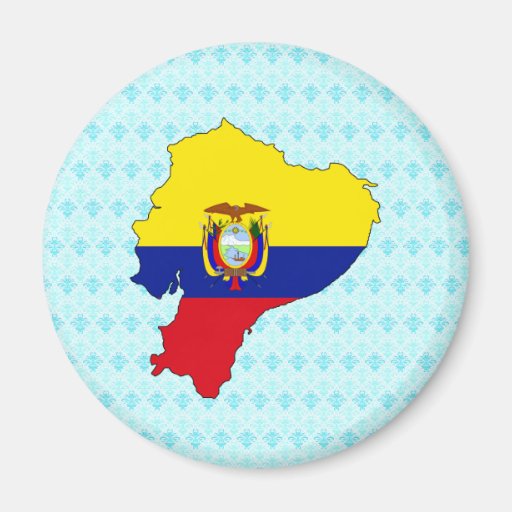 Ecuador Flag Map full size Fridge Magnet