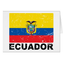 Ecuador Vintage Flag Greeting Cards