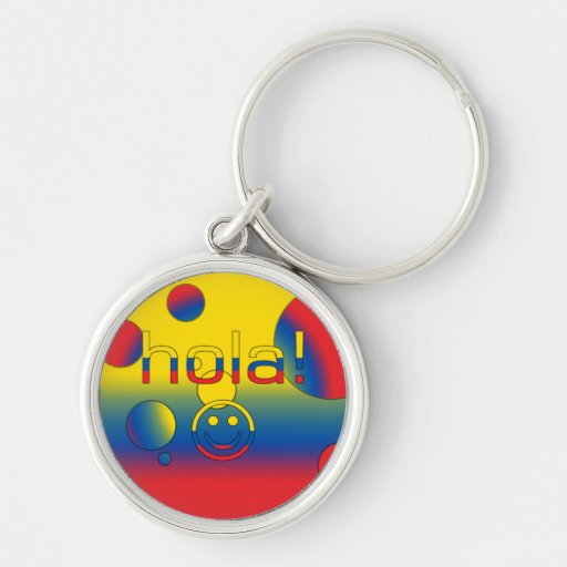 Ecuadorian Gifts : Hello / Hola + Smiley Face Keychain
