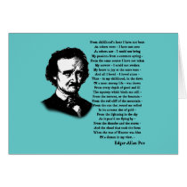 Edgar Allan Poe Poem ALONE Card