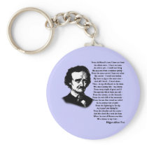 Edgar Allan Poe Poem ALONE Keychain
