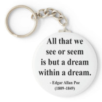 Edgar Allen Poe Quote 1a Keychains