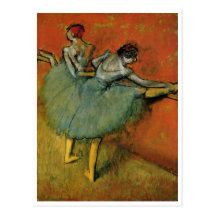 Edgar Degas - Dancer @ Barre 1888 ballerina ballet Postcard