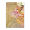 Edgar Degas - Dancers behind Backdrop 1880 pastel postcards