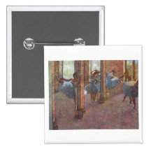Edgar Degas - Dancers in Foyer 1887-90 ballerina Pinback Buttons