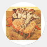 Edgar Degas Les Trois danseuses russes Round Stickers