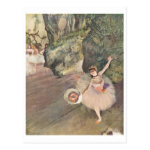 Edgar Degas Star of Ballet w/ Flowers 1878 pastel Postcards
