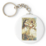 Edgar Degas Two dancer Women Fan Dress Bow Tutu keychains