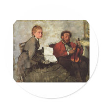 Edgar Degas - Voilinist & woman w/ music book 1879