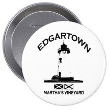 Edgartown MA - Lighthouse Design. Pinback Button