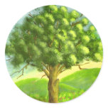 Edge o the Meadow: Nature Themed Acrylic Landscape Round Stickers