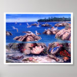 Edge Of The Sea Acrylic Painting Art Poster