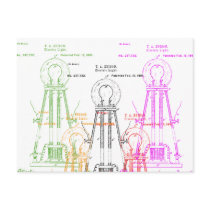 Edison light bulb postcard