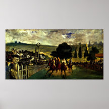 edouard Manet - race at Longchamp Poster