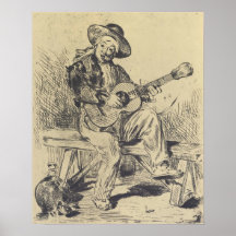 Edouard Manet - The guitar Player Poster