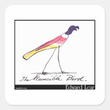 Edward Lear's Runcible Bird Square Stickers