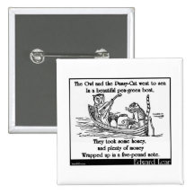Edward Lear's The Owl and the Pussy-Cat Button