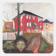 Edward Munch Art Painting Square Stickers