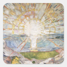 Edward Munch Art Painting Square Stickers
