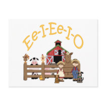 Ee I Ee I O on the Farm Postcard