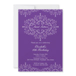 Eegant Purple Sweet Sixteen Birthday Invitation