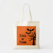 Eerie Bats Halloween Trick or Treat Bag, Orange