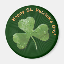 Eerie shamrock: Happy St. Patrick's Day! - Magnet