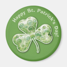 Eerie shamrock: Happy St. Patrick's Day! - Magnet