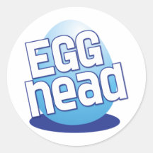 egg head easter bald funny round stickers