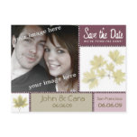 Eggplant Autumn Floral Save the Date Postcard