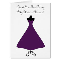 Eggplant Coloured Maid of Honour/Bridesmaid Card