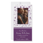 Eggplant Purple and White Photo Save The Date photo cards