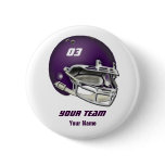 Eggplant Purple Football Helmet Button
