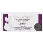 Eggplant Roll on Over Bowling Birthday Part Custom Invitation