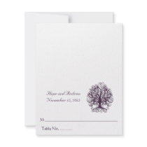 Eggplant Swirl Tree on Eggplant Wedding Place Card Personalized Invitations
