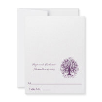 Eggplant Swirl Tree on Eggplant Wedding Place Card Custom Invitations