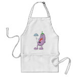 Eggplant Waiter Holding Serving Dish with Towel aprons
