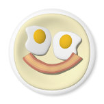 Eggs and bacon smiley face .