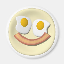 Eggs and bacon smiley face . magnet