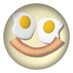 Eggs and bacon smiley face .