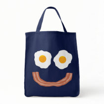 Eggs Bacon Smiley Tote Bags